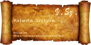 Valenta Szilvia névjegykártya